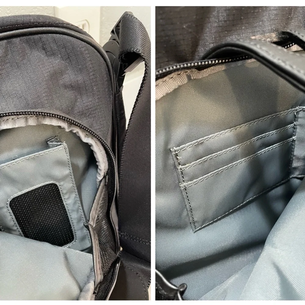 Tumi Double Zip Leather Trimmed Travel Briefcase